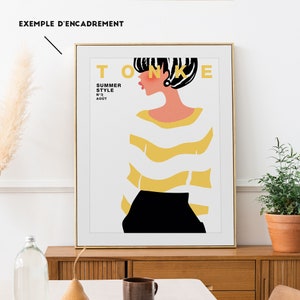 Vintage poster van mode-illustraties, damesmodetijdschrift, Vogue, Bazaar, Elle-type inspiratie