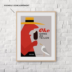 Poster pubblicitario vintage del cioccolato svizzero, gabbiano, cioccolato al latte, decorazione della cucina
