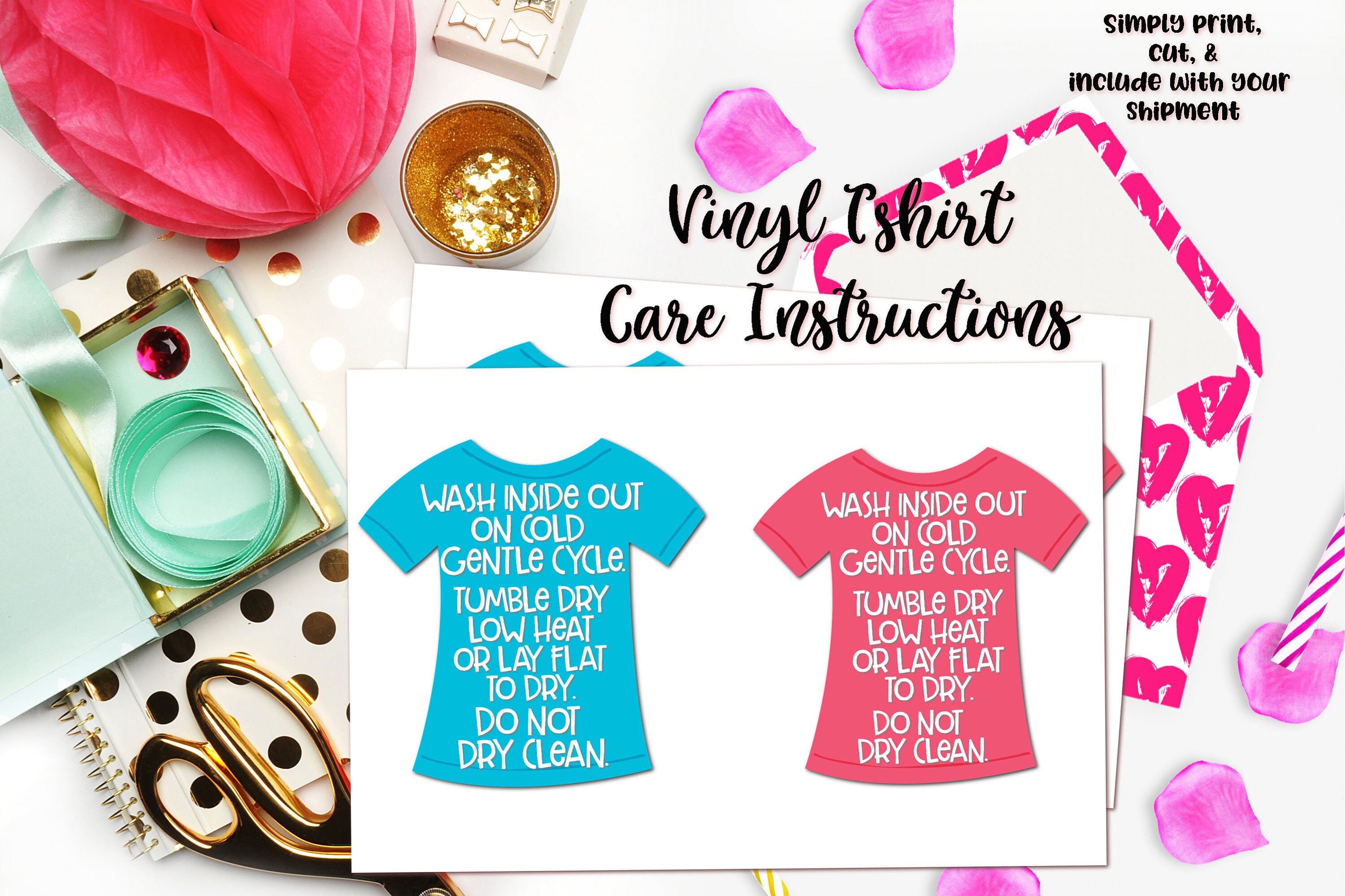 Vinyl TShirt Care Instructions Printable 4x6 DIY Print at Etsy