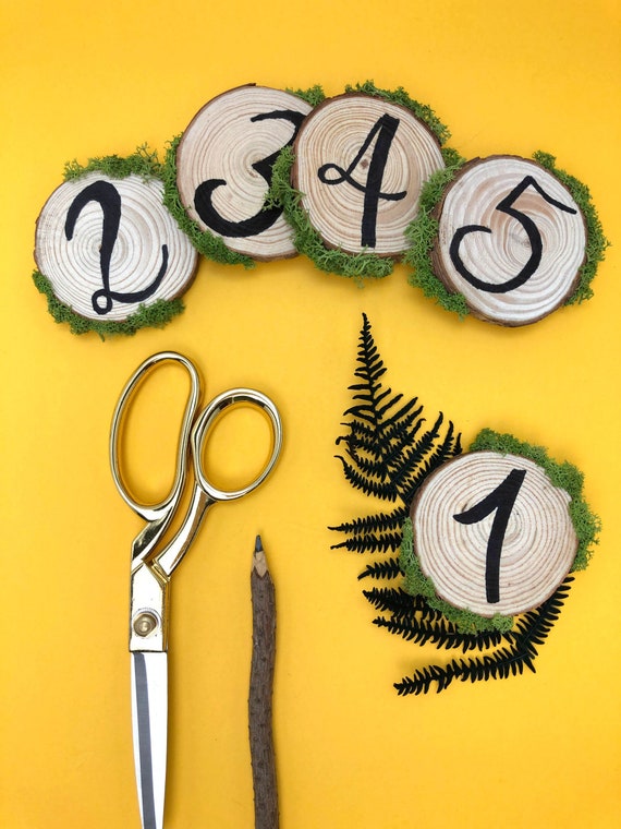 Rustic Wooden Wedding Table Numbers Woodland Wedding Decor Etsy