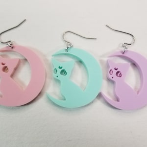 Kitty on the Moon Lightweight Earrings