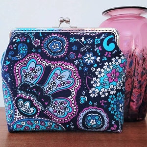 Paisley and Plaid Collection: Clutch Three! Vintage Statement Clutch. Metal frame purse, handmade purse, paisley purse, kiss clasp purse