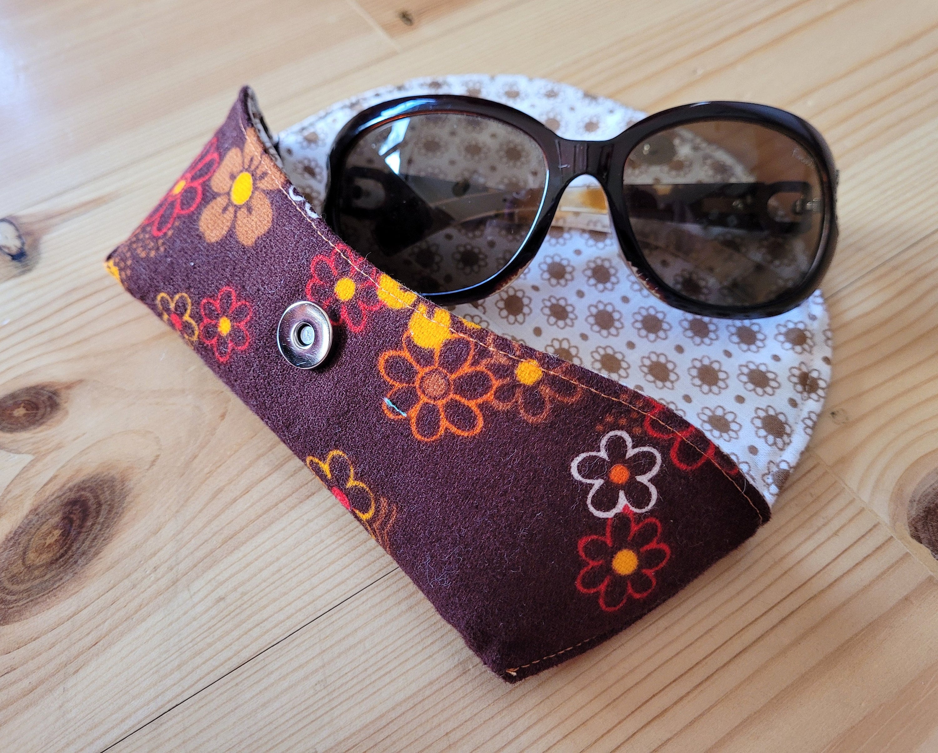 Vintage Floral Glasses Case: Retro Fabric Sunglasses Case