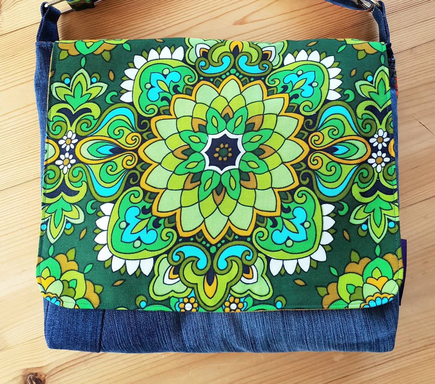 Funky Vintage Fabric Messenger Bag paisley bag cross body Etsy