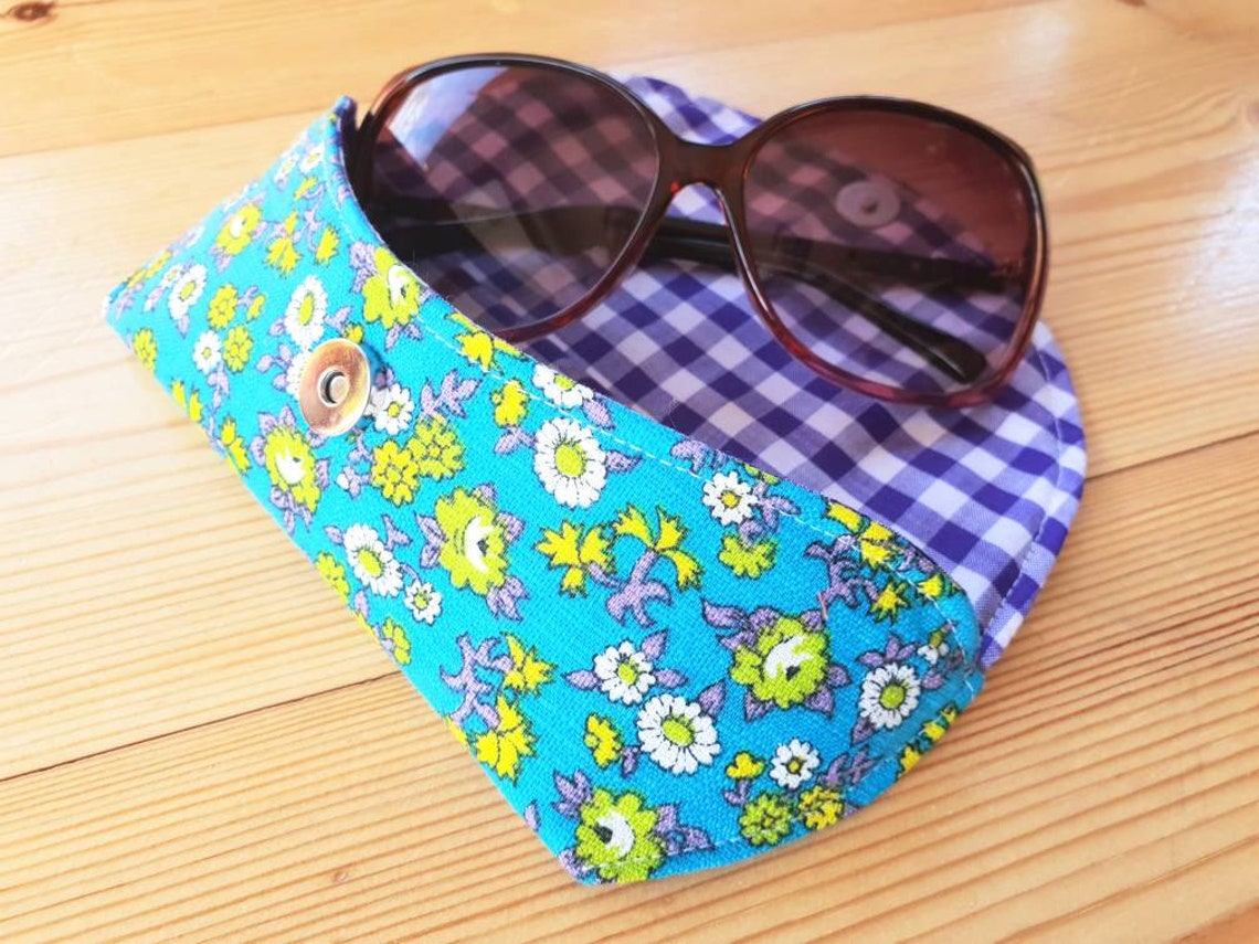 Funky Glasses Case Vintage Fabric Case Retro Glasses Case Etsy