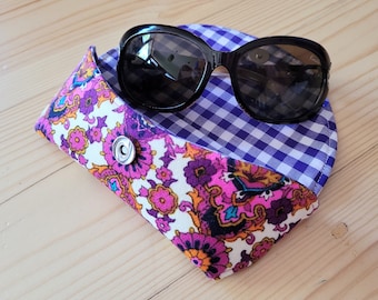 Vintage Paisley Glasses Case: Handmade Retro Fabric Eyeglass Holder