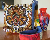 Upcycled Satchel Paisley Dream, upcycled bag, upcycled denim, upcycled curtain, sustainable bag, vintage fabric bag