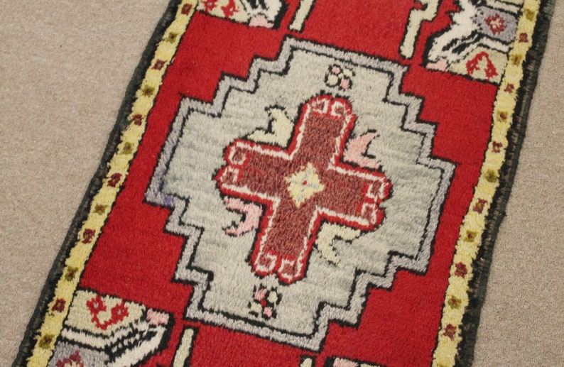 Turkish Rug 21/'/'x35/'/' Hand Woven Kirsehir Mini Carpet 54x90cm Door Mat Yastik