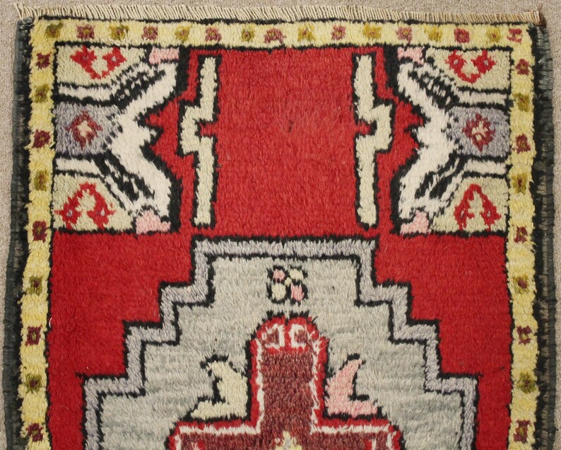 Turkish Rug 21/'/'x35/'/' Hand Woven Kirsehir Mini Carpet 54x90cm Door Mat Yastik