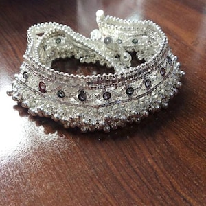 Silver Plated Indian Anklet: CZ AD Stone Bollywood Payal