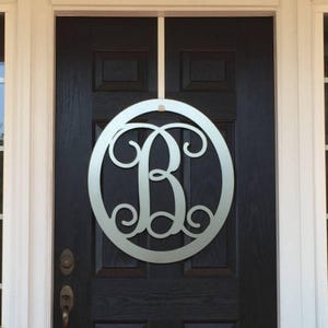 Classic Metal Monogram Door Wreath with Hanger -Year Round Oval Porch Decor