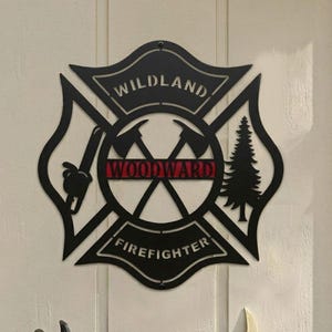 Personalized Wildland Firefighter Metal Sign with Custom Name