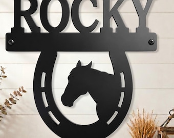 Personalized Horse Stall Sign: Metal Ranch Nameplate