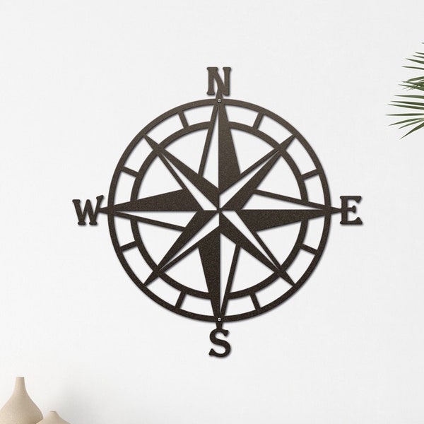 Compass Rose Metal Wall Art | Nautical Compass| Nautical Wall Art  | Compass Rose Metal Wall Art |  Outdoor Metal Art | Compass Wall Decor