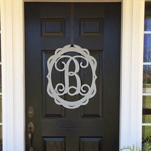 Metal Initial Door Wreath: Personalized Front Door Decor