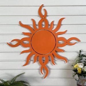 Garden Modern Sun Metal Wall Art| Large Outdoor Sun Wall Decor | Patio Outdoor Decoration