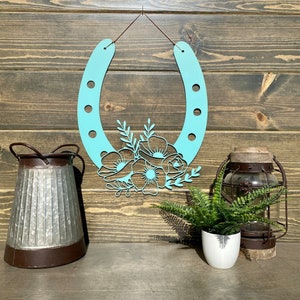 Floral Horse Shoe Sign  - Door Wreath | Porch Decor | Wall Decor | Spring Wreath | Summer Decor | Horse Lover Gift