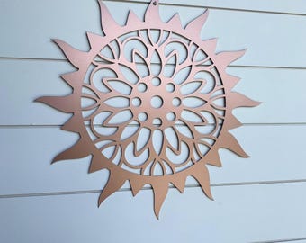 Metal Garden Sun Sunburst Wall Art: Large Outdoor Patio Decor