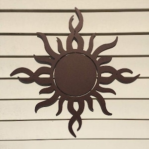 Garden Modern Sun Metal Wall Art, Large Outdoor Sun Wall Decor, Patio Outdoor Decoration, Nautical Room Decor