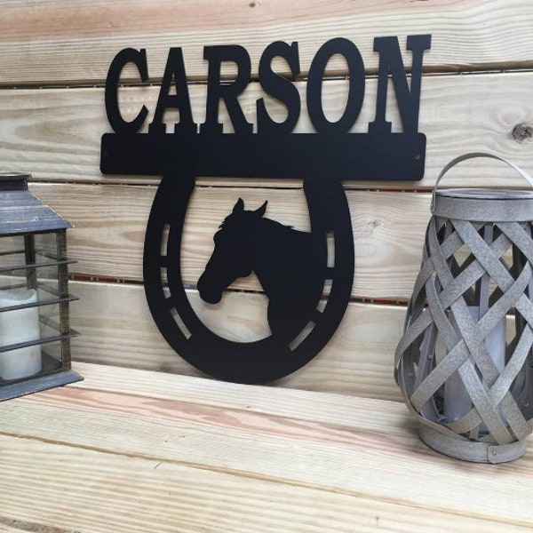 Personalized Horse Stall Sign |  Horse Stall Nameplate | Metal Sign