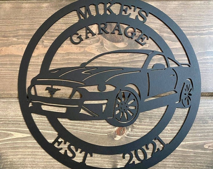 Personalized Mustang Car Sign - 2000's Series | Custom Metal Sign| Custom Metal Sign| Car Wall Decor | Man Cave Decor | Garage Sign |