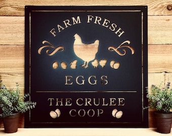 Personalized Farmhouse Chicken Coop Sign | Kitchen Decor