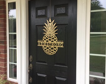 Pineapple Door Decor Etsy