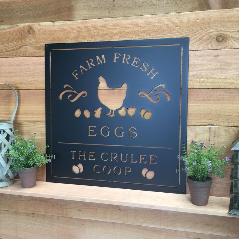 Personalized Farmhouse Chicken Coop Sign Kitchen Decor Etsy