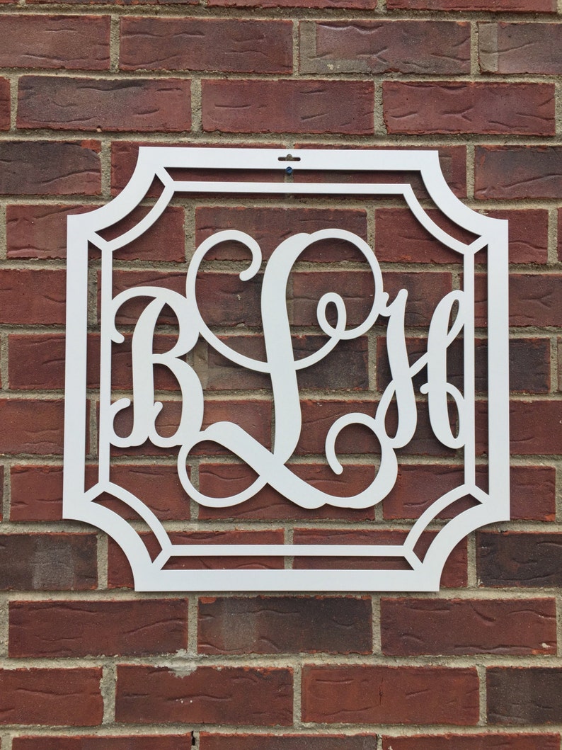 Crest Metal Monogram Door Hanger Front Door Etsy