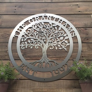 Loving Tree of life Wall Art | Metal Wall Decor| Custom Metal Sign | Mother's Day Gift