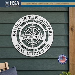 Personalized GPS Compass Sign: Custom Metal Outdoor Wall Decor