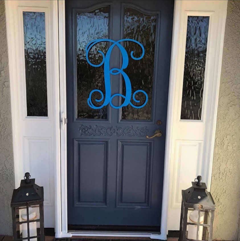 Single Letter Monogram Door Wreath Large Metal Letters Single Letter Monogram Door Wreath Large Metal Letters Hanger Wedding Gift Decor Outdoor 24