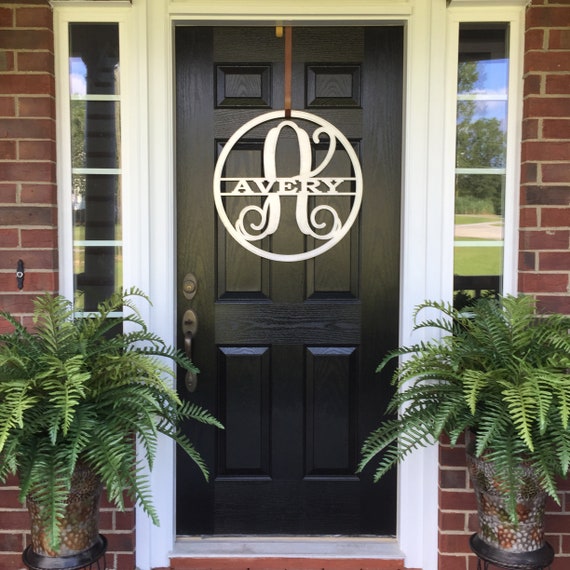 metal monogram door hanger