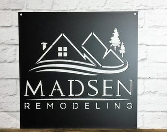 Custom Metal Business Logo Sign: Laser Cut Steel