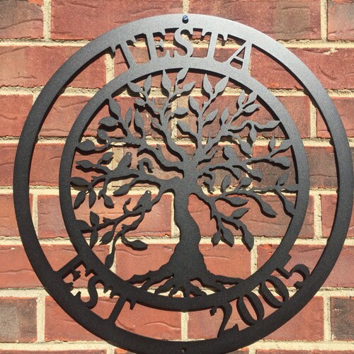 Tree of Life Address Sign Tree of Life Metal Sign Family Etsy