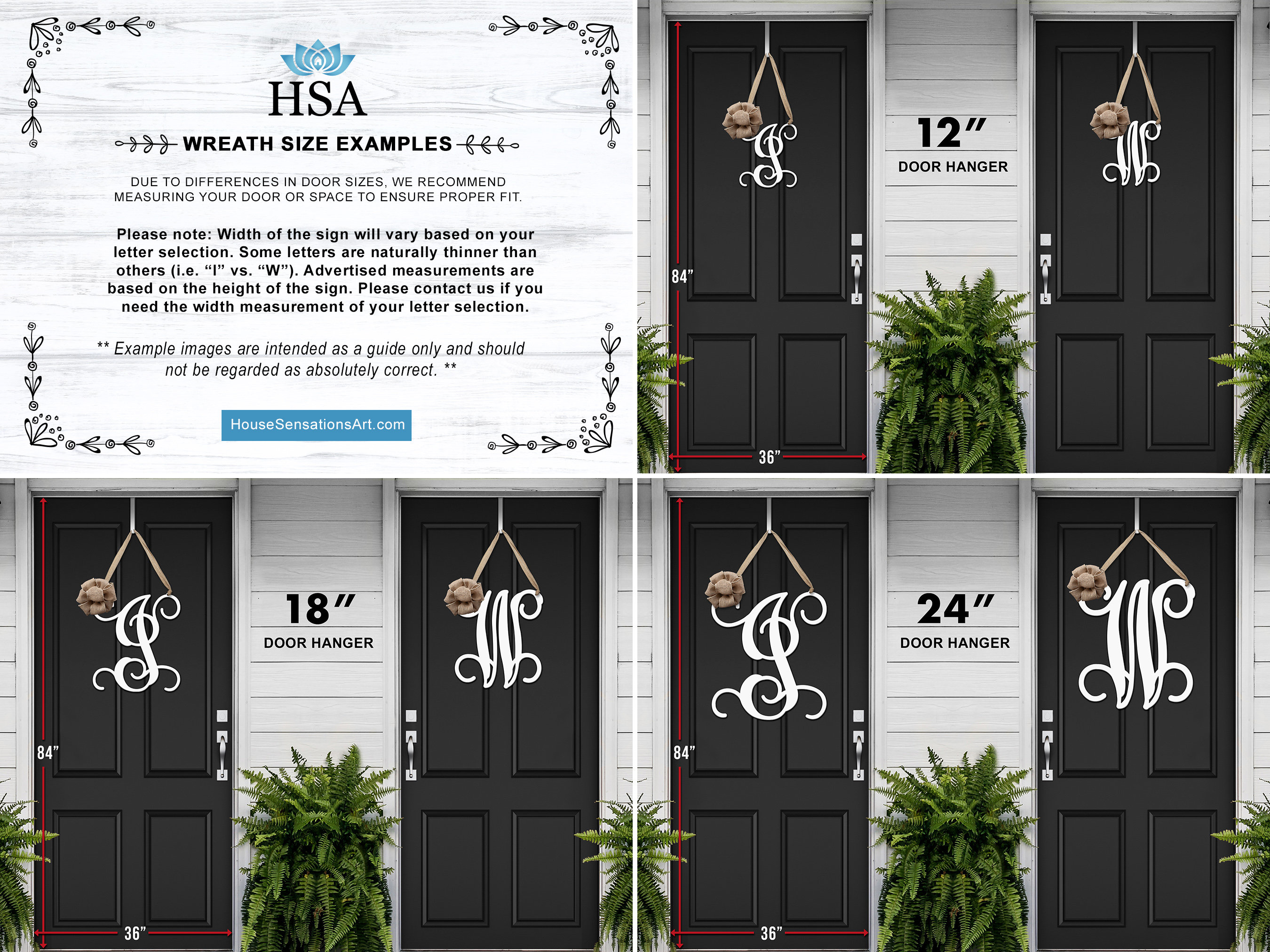 18+ Front Door Letter Wreath