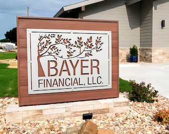 LARGE EXTERIOR Business LOGO Sign | Your Business Logo Sign | Laser Cut Signs | Business Signs | Outdoor Metal Sign| Custom Commercial Sign