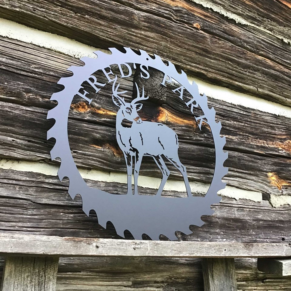 Personalized Deer Sawblade Metal Sign Custom Outdoor Cabin Etsy