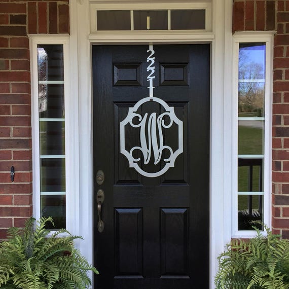 Wingate Scallop Monogram Door Wreath: Customizable Metal Front Door Decor