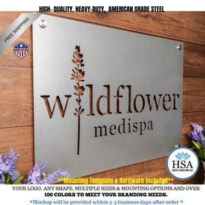 Large Custom Business Logo Signs: Laser Cut Metal Commercial Signage with Custom Graphics