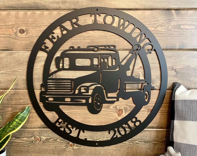 Personalized Tow Truck Sign Custom Metal Sign Gift for Tow Etsy