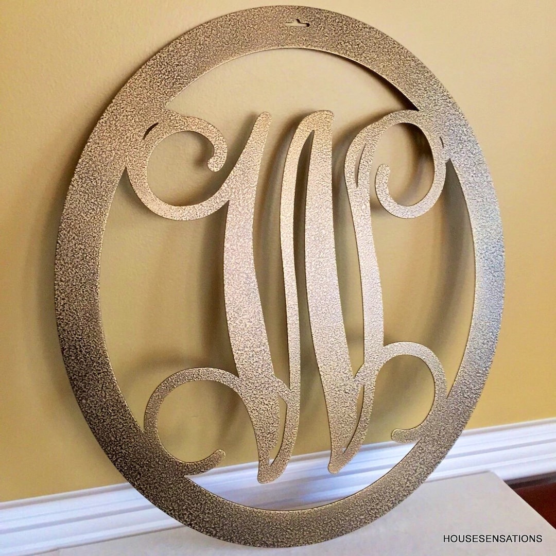Metal Monogram Door Hanger W/ Matching Hook - (2 Piece Set),metal Door ...