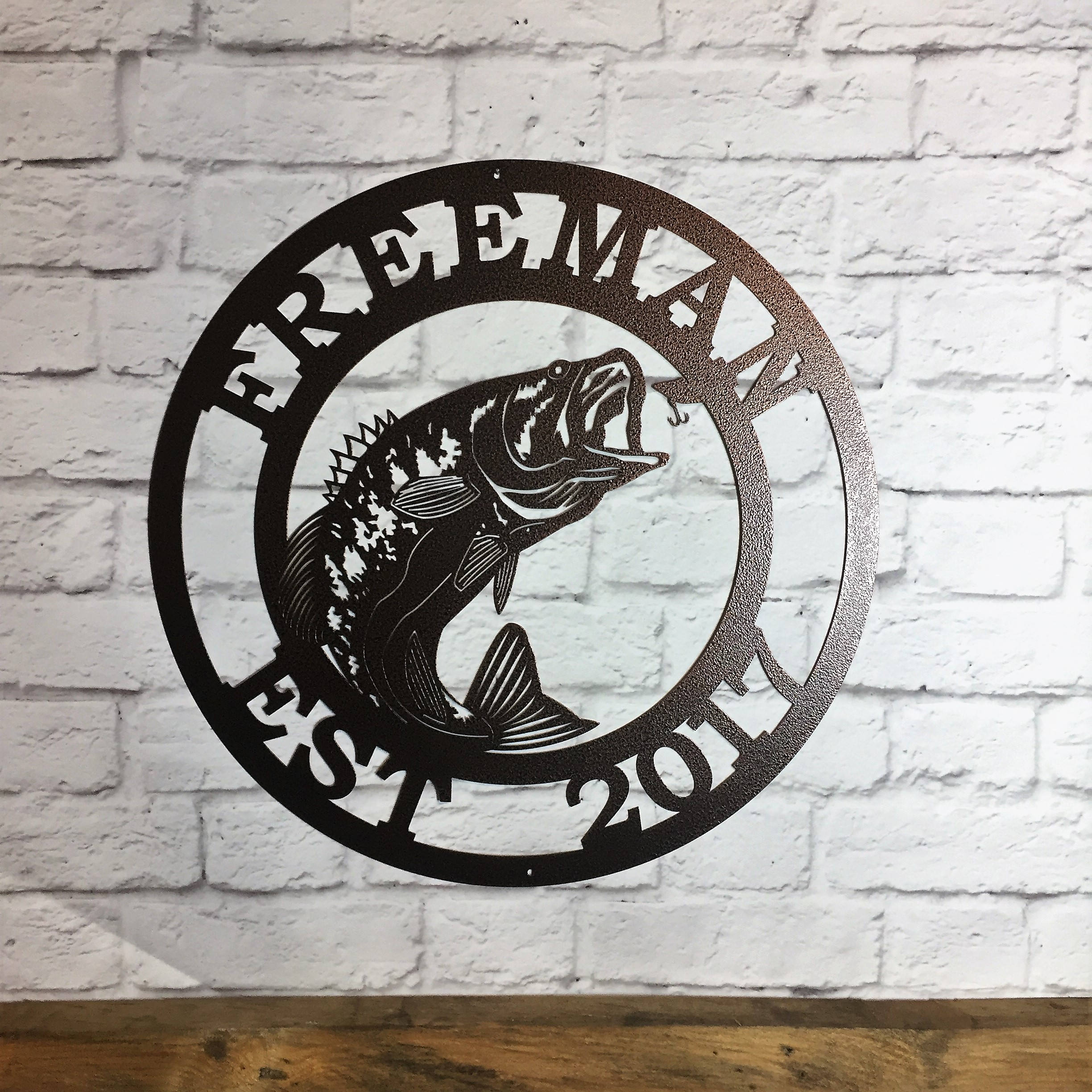 Personalized Bass Fishing Sign | Father's Day Gift | Custom Metal Sign