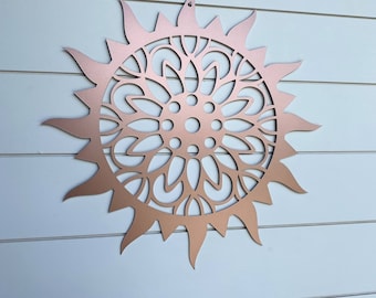 Metal Sun Sunburst Wall Art, Large Outdoor Sun Wall Decor, Patio Outdoor Decoration