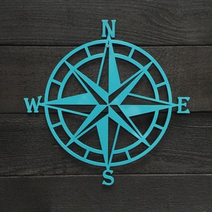 Compass Wall Decor, Nautical Compass,Wall Art, Nautical Metal Wall Art, Nautical Rose, Outdoor Metal Art, Compass Wall Hanging, Beach Decor image 3