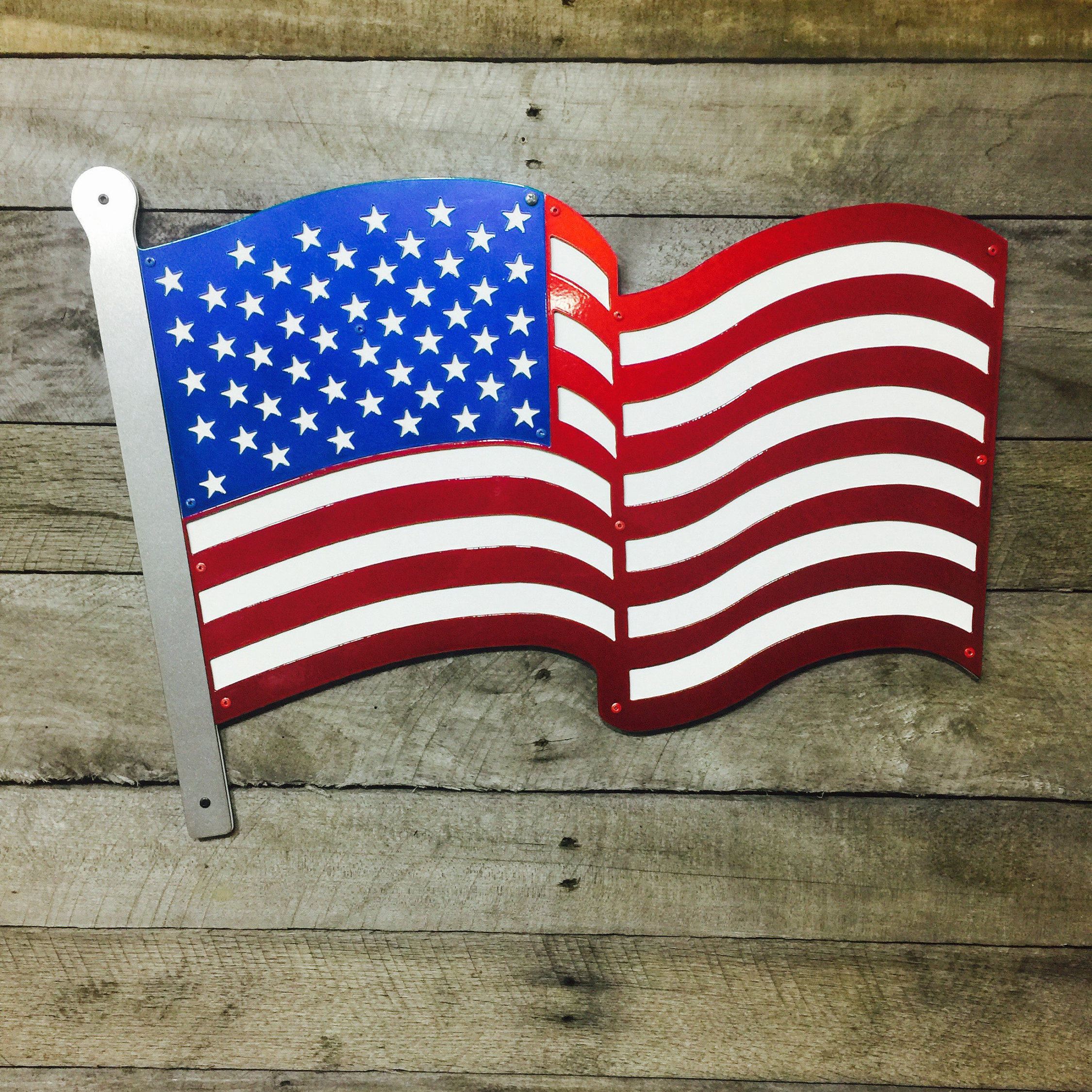 Waving AMERICAN FLAG Metal Art Metal flag indoor or outdoor Etsy