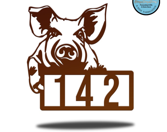Artsy Pig Address Plaque | Farmhouse House Numbers Sign | Farmhouse Mailbox Marker Patio & Outdoor Decor