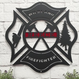 Personalized Wildland Firefighter Maltese Metal Sign