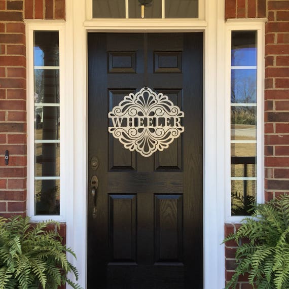 Elegant Family Name Sign Front Door Decor Fancy Seashell Spllit Name Sign