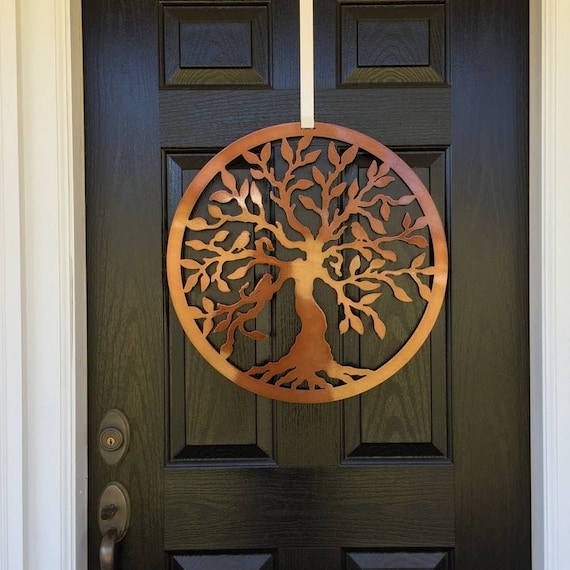 Tree of Life W/birds Metal Wall Decor Garden Art Front Door Etsy